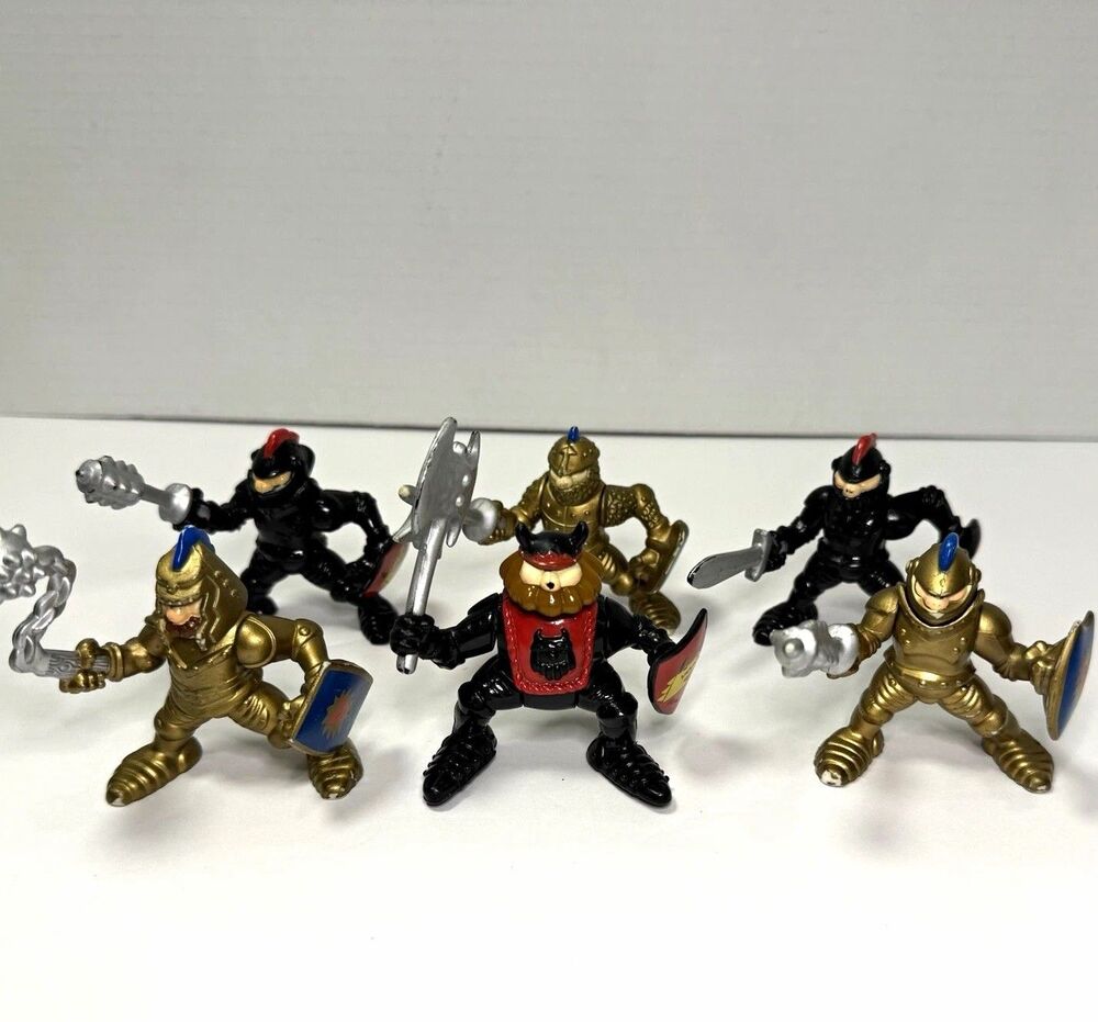 VINTAGE 1994 Fisher Price Great Adventures Castle Gold Black Knights Lot of 6
